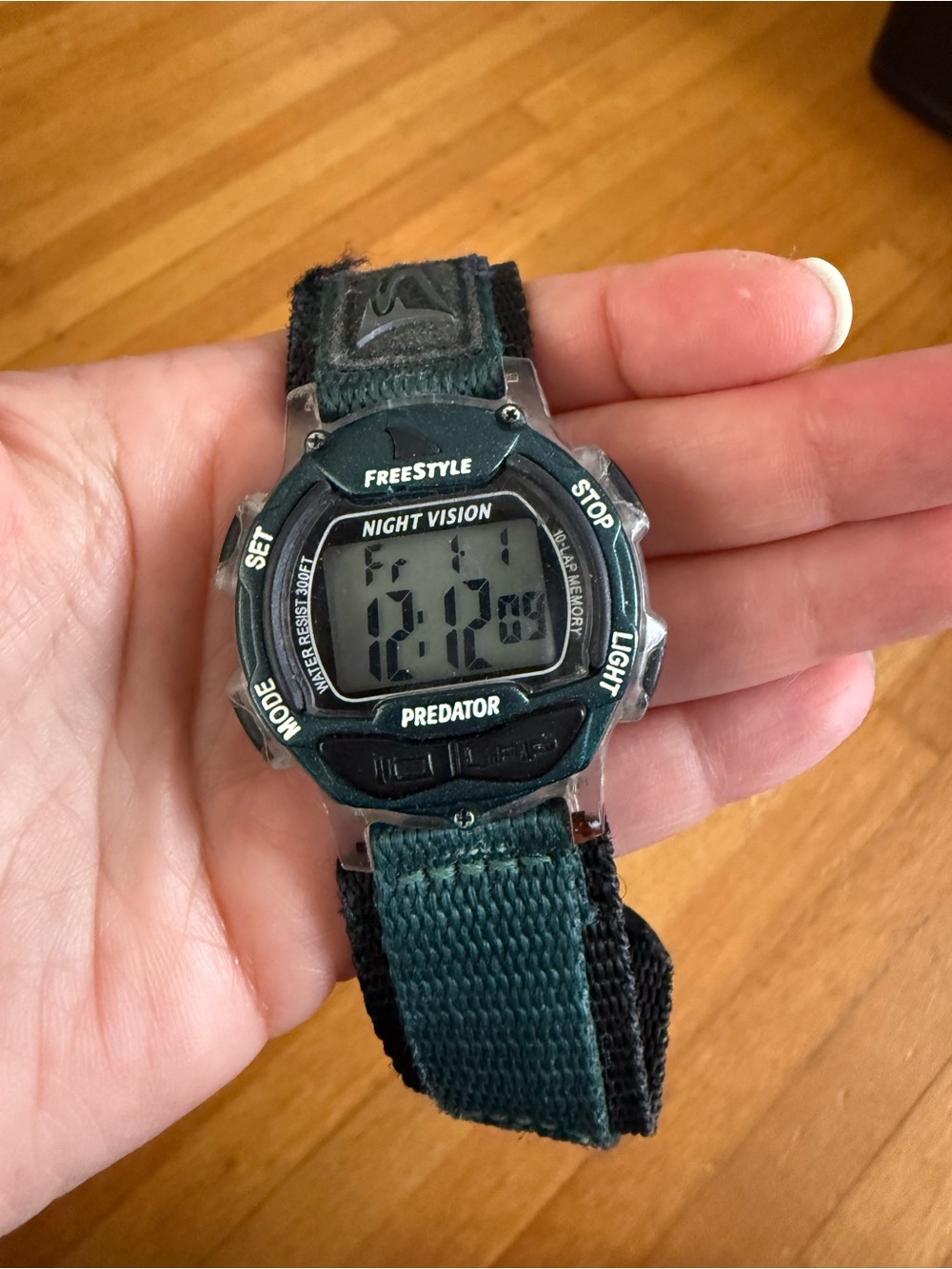 Vintage Men’s Freestyle Predator Digital Sports Watch - Dark Green and Black